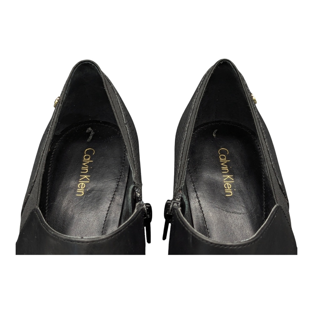 Calvin Klein Jeanine Pump Heels 3.25" Black Side Zipper Size 9.5 - Picture 12 of 13